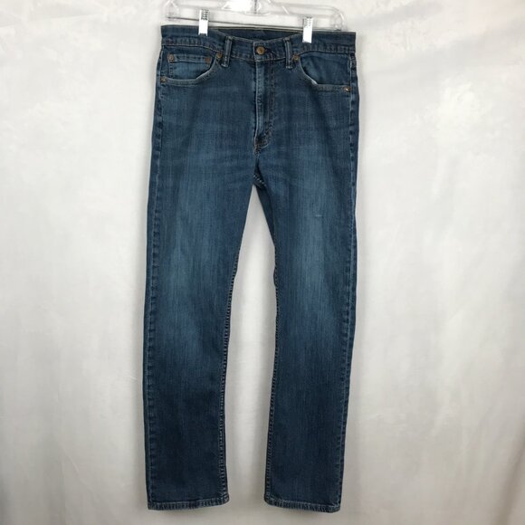 LEVIS 505 Regular Fit Straight Jeans Mens Blue 32x32 Fits(32x30) Denim Casual - Picture 1 of 14